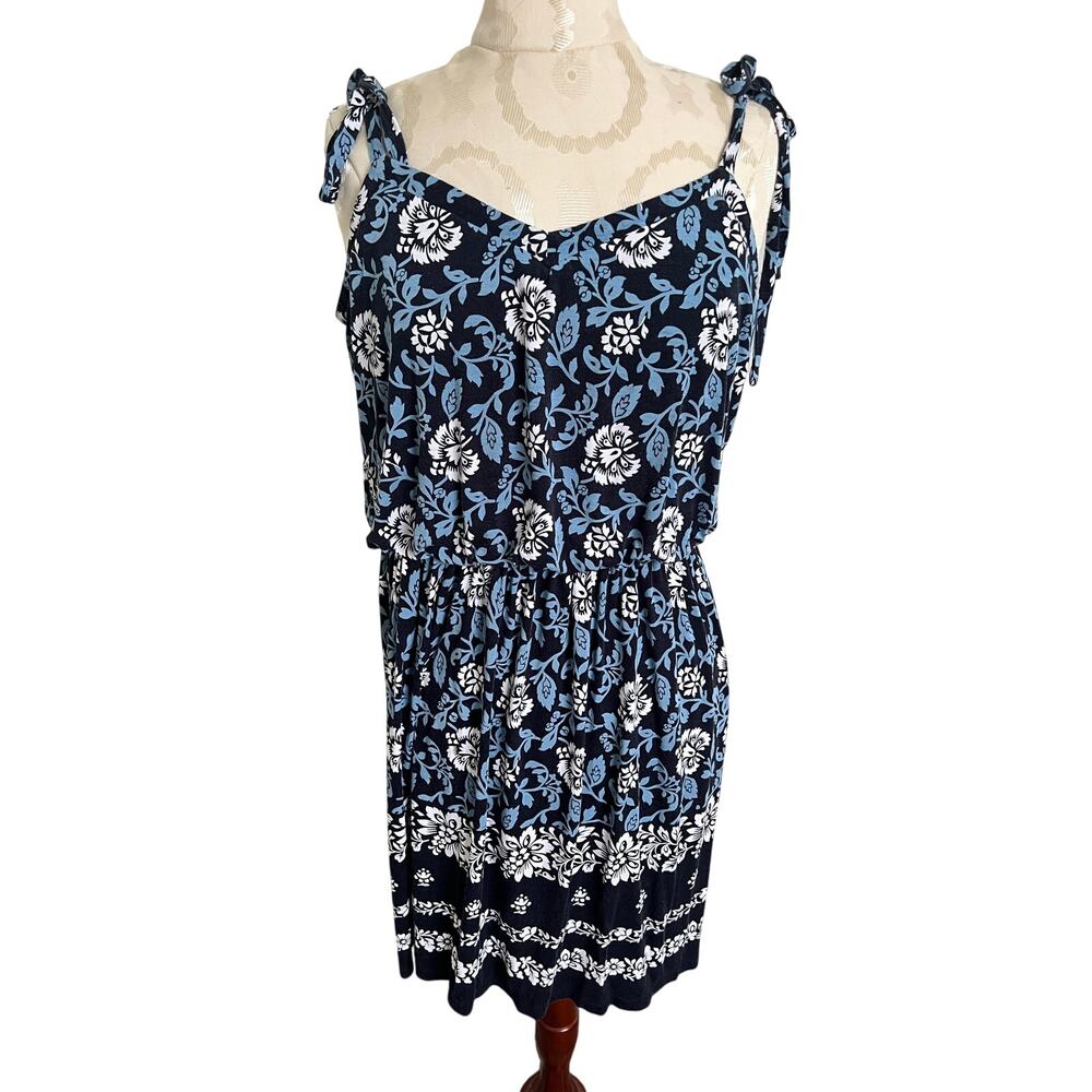 Loft Sleeveless Floral Knee Length Dress Petite Large